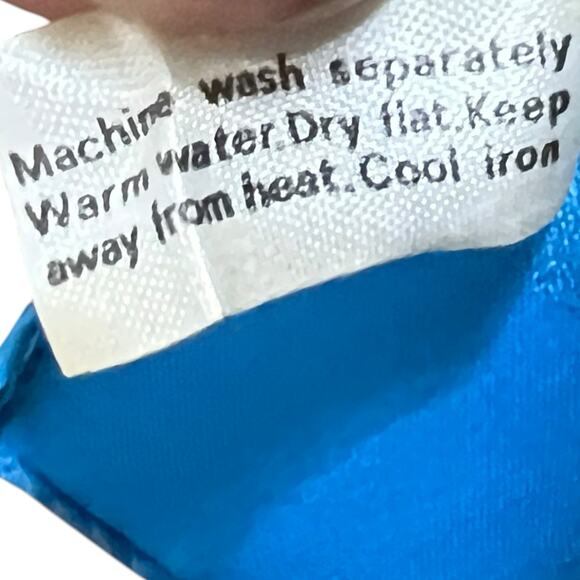 Vintage Blue Floral Polyester Scarf Hand-Painted, Made in Italy - Picture 9 of 9